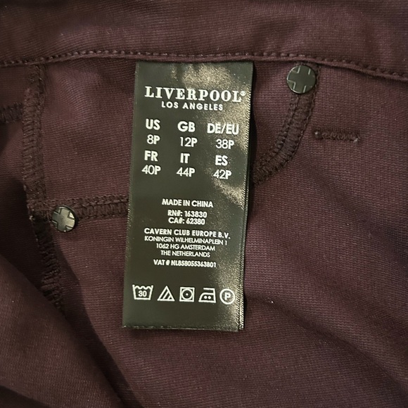 Liverpool Los Angeles Trouser Kelsey Knit Aubergine Purple Size 8/29 Petite - Picture 8 of 9